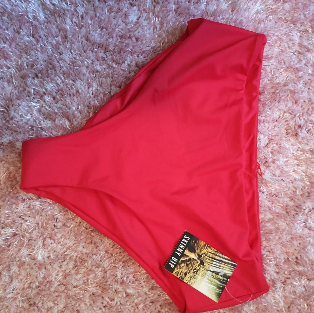 NWT High Waist Red Bikini Bottom